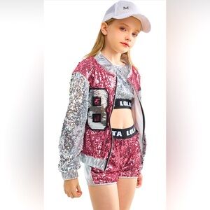LOLANTA Girls Sequin Dance Costume